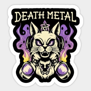 Death Metal Satanic Baphomet Cat Sticker